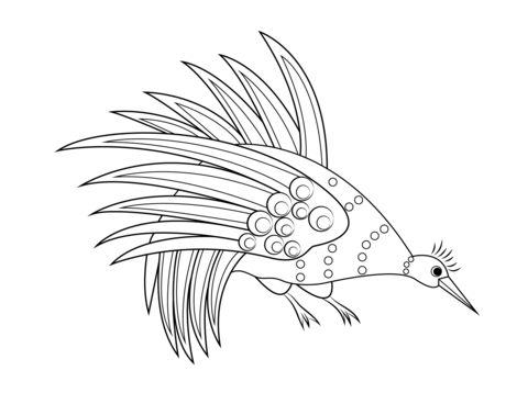 Rainbow Bowerbird Aboriginal Art Coloring Page